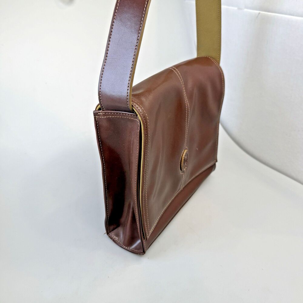 Vintage Mondani New York Brown Faux Leather Structured Shoulder Bag Purse EUC - Picture 3 of 15